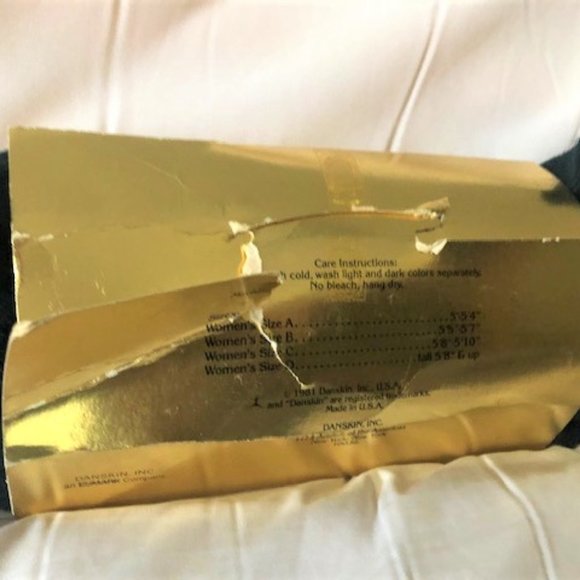 Vintage Black Danskin Ribbed Orlon Tights - Picture 4 of 4